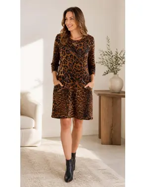 Garde-robe - Halflang Kleedje - Zwart-beige