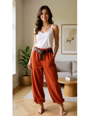 Garde-robe - Lange Broek - Donker oranje