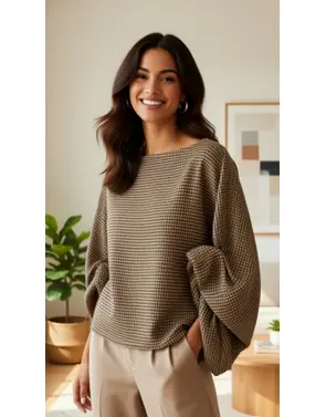 Garde-robe - Blouse - Zwart-beige