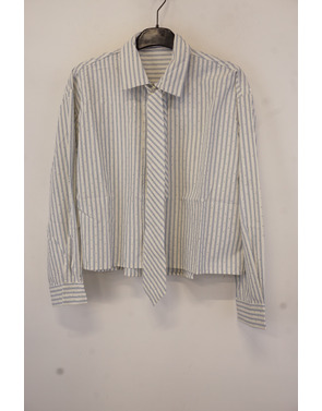 Garde-robe - Blouse - Wit-blauw