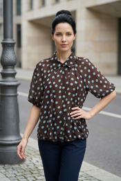 Garde-robe - Blouse - Blauw-bruin