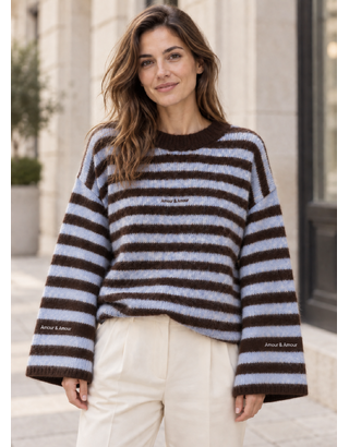 Garde-robe - Pull - Blauw-bruin