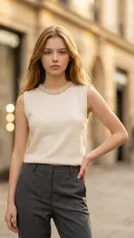 Garde-robe - Gilet - Ecru