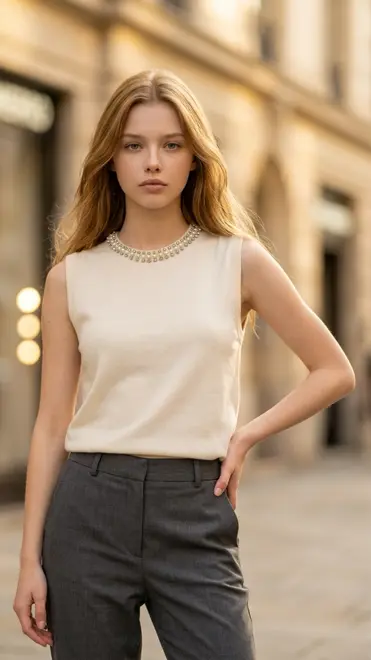 Garde-robe - Gilet - Ecru