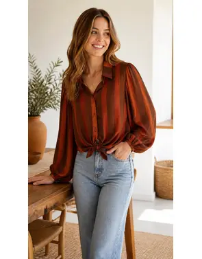 Garde-robe - Blouse - Bruin-oranje