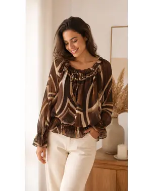 Garde-robe - Top - Zwart-bruin