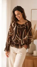 Garde-robe - Top - Zwart-bruin