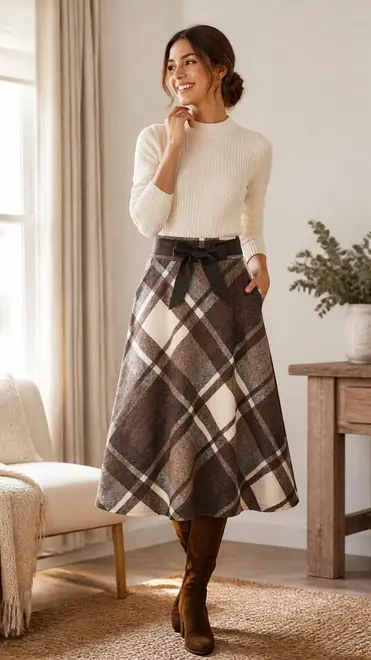 Garde-robe - Lange Rok - Bruin