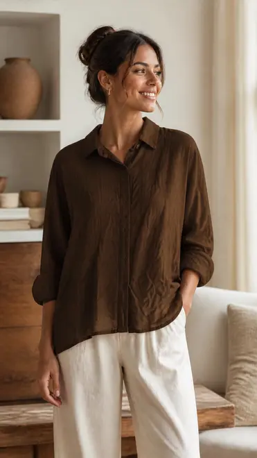 Garde-robe - Blouse - Donker bruin