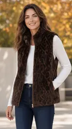 Garde-robe - body warmer - Zwart-bruin