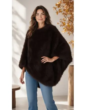 Garde-robe - Poncho - Donker bruin