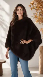 Garde-robe - Poncho - Donker bruin