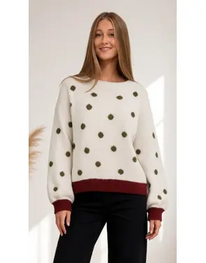 Amelie &amp; Amelie - Pull - Groen-ecru