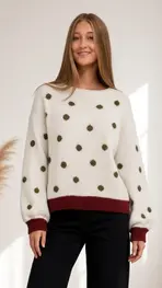 Amelie &amp; Amelie - Pull - Groen-ecru