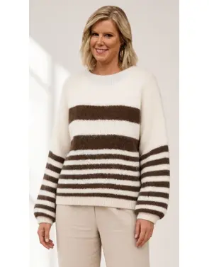 Amelie &amp; Amelie - Pull - Bruin-ecru