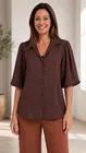 Amelie & Amelie - Blouse - Donker bruin