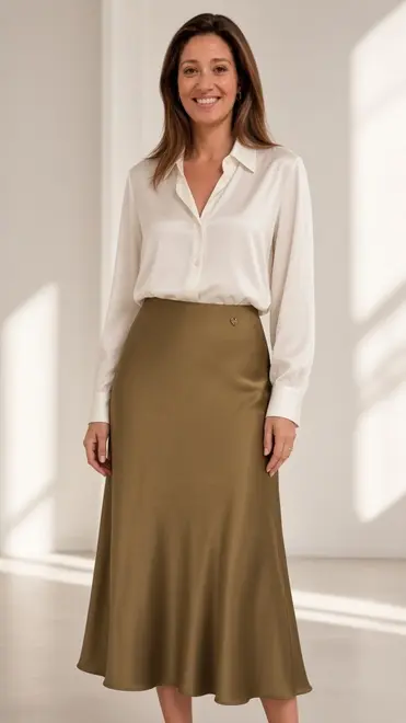 Amelie &amp; Amelie - Lange Rok - Kaki