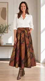 Amelie &amp; Amelie - Halflange Rok - Bruin