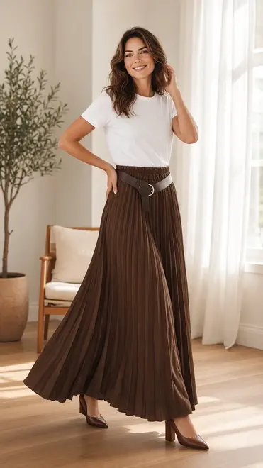 Garde-robe - Lange Rok - Donker bruin