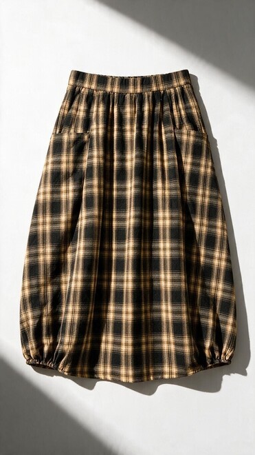 Garde-robe - Halflange Rok - Zwart-beige