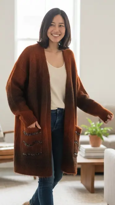 Garde-robe - Gilet - Bruin-oranje