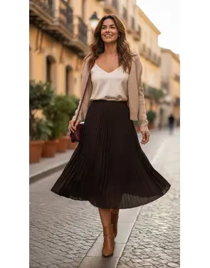 Garde-robe - Lange Rok - Donker bruin