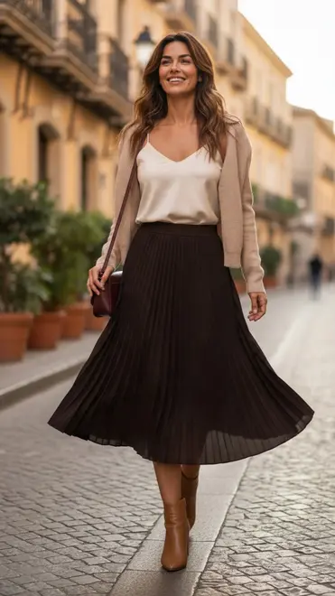 Garde-robe - Lange Rok - Donker bruin