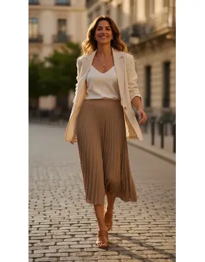 Garde-robe - Lange Rok - Taupe
