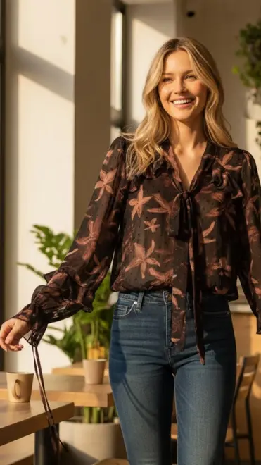 Garde-robe - Blouse - Zwart-roze
