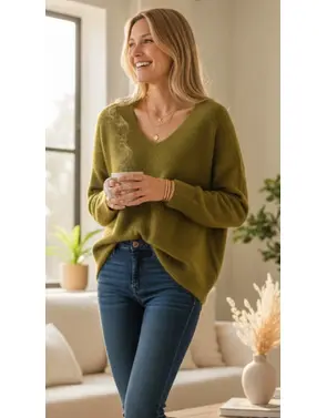 Garde-robe - Pull - Olijf-groen