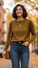 Garde-robe - Pull - Olijf-groen