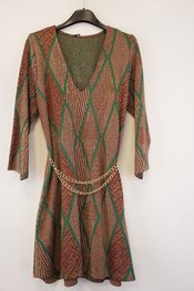 Garde-robe - Halflang Kleedje - Beige-groen