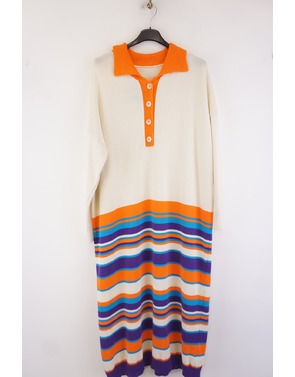 Garde-robe - Lang kleed - Beige-oranje